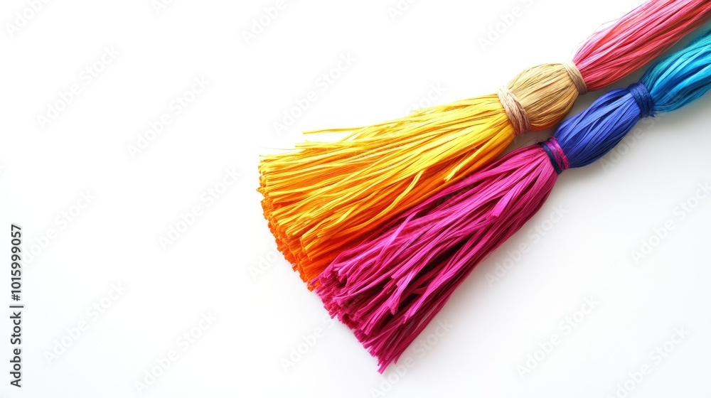 Colorful broomstick on white background Colorful broomstick on white background