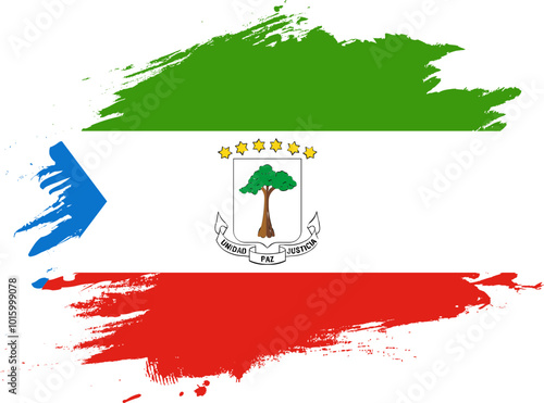 Grunge Brush On Flag Of EQUATORIAL GUINEA