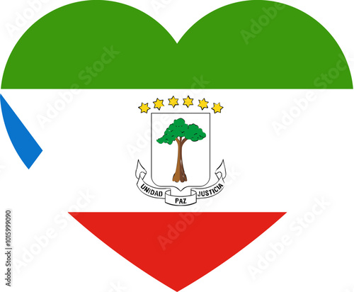 Heart Icon inside EQUATORIAL GUINEA Flag