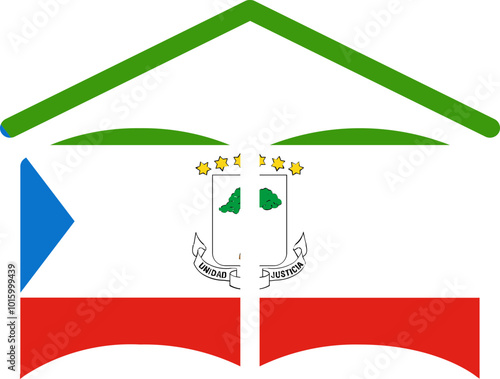 EQUATORIAL GUINEA flag on Book with symbol icon