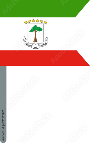 EQUATORIAL GUINEA Flag On Crisp Corners