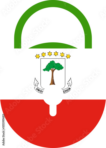 EQUATORIAL GUINEA flag on round lock bag