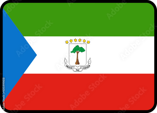 EQUATORIAL GUINEA Flag Rounded Rectangle Icon
