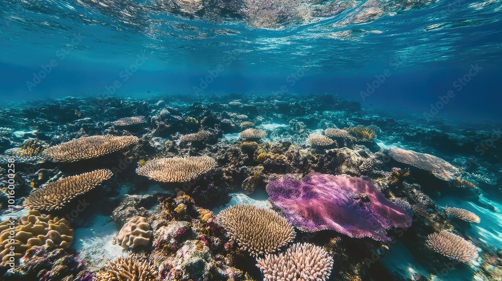 A vibrant coral reef teeming with life. Plenty of room for copy in the surrounding clear water. A vibrant coral reef teeming with life. Plenty of room for copy in the surrounding clear water.