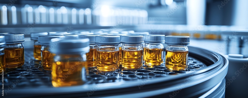 Vials stored in a temperaturecontrolled environment, showcasing precise temperature maintenance for sensitive substances, highresolution and detailed Vials stored in a temperaturecontrolled environment, showcasing precise temperature maintenance for sensitive substances, highresolution and detailed