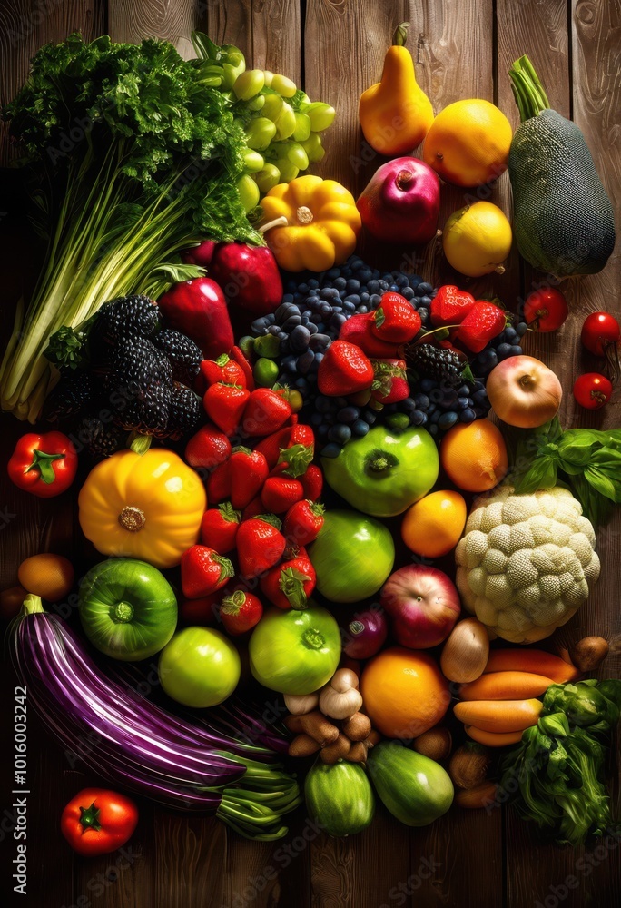 vibrant farm fresh produce displayed rustic wooden backgrounds showcasing colorful fruits vegetables natural setting, assortment, basket, cafe, coloration vibrant farm fresh produce displayed rustic wooden backgrounds showcasing colorful fruits vegetables natural setting, assortment, basket, cafe, coloration