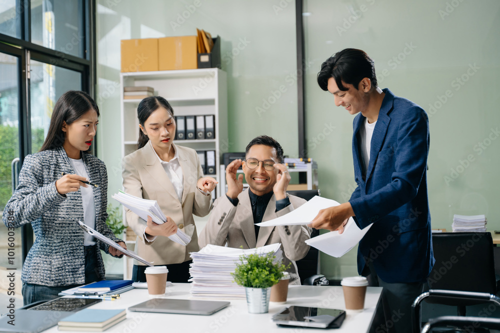 workplace stress and conflict with this intense scene of professionals in a heated office discussion workplace stress and conflict with this intense scene of professionals in a heated office discussion