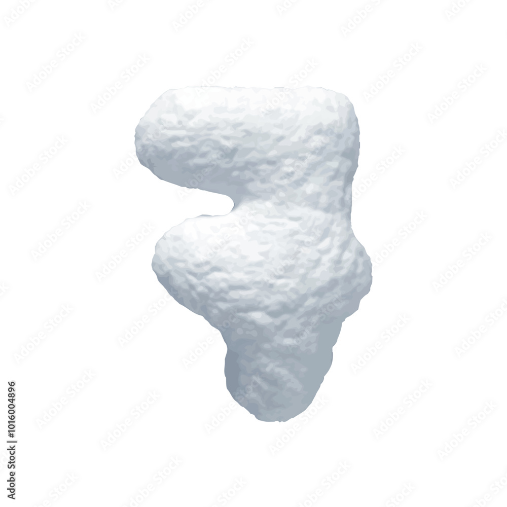 Number 7 made of snow realistic 3d design isolated on background. Seven sign made from snowy white texture. Vector illustration Number 7 made of snow realistic 3d design isolated on background. Seven sign made from snowy white texture. Vector illustration