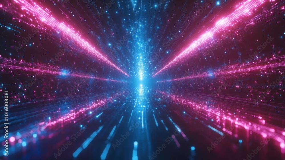 Abstract Neon Lights Tunnel Abstract Neon Lights Tunnel