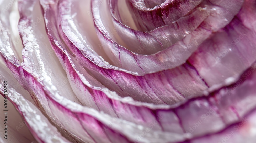 Obraz premium Close-Up of Fresh Red Onion Layers