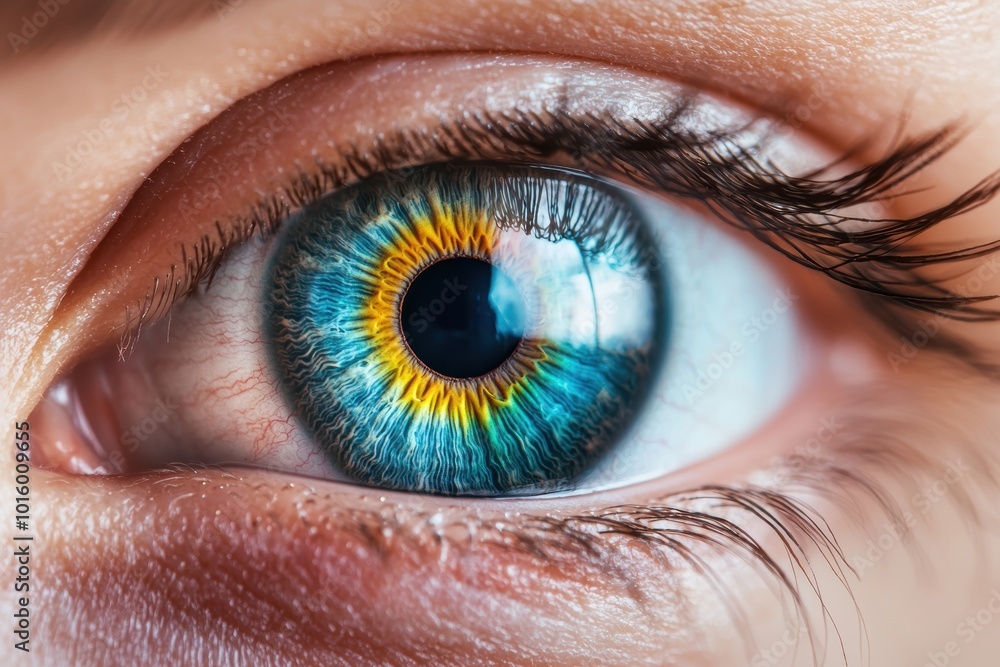 Fototapeta premium Vibrant and Detailed Human Eye Close-Up