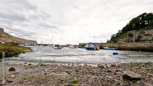 Boats Docking at Dysart Harbor photo