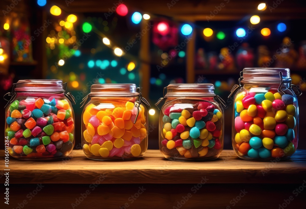 colorful candy collection displayed clear glass jars showcasing assortment vibrant treats sweet delights, assorted, candies, colors, decorations, accessories colorful candy collection displayed clear glass jars showcasing assortment vibrant treats sweet delights, assorted, candies, colors, decorations, accessories
