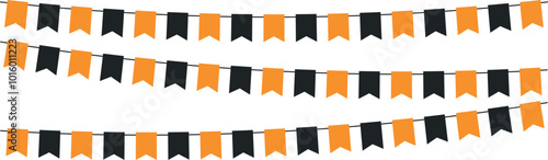 Banderines decorativos con los colores de la festividad de halloween. Concept: Halloween, scary, darkness, terror.