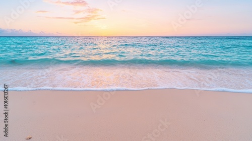 Serene tropical beach sunset landscape