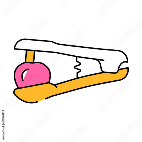 cherry pitting press line icon vector. cherry pitting press sign. isolated symbol illustration