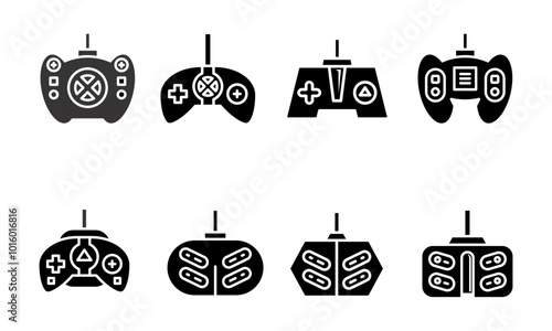 Joystick game icons set, simple style Vector