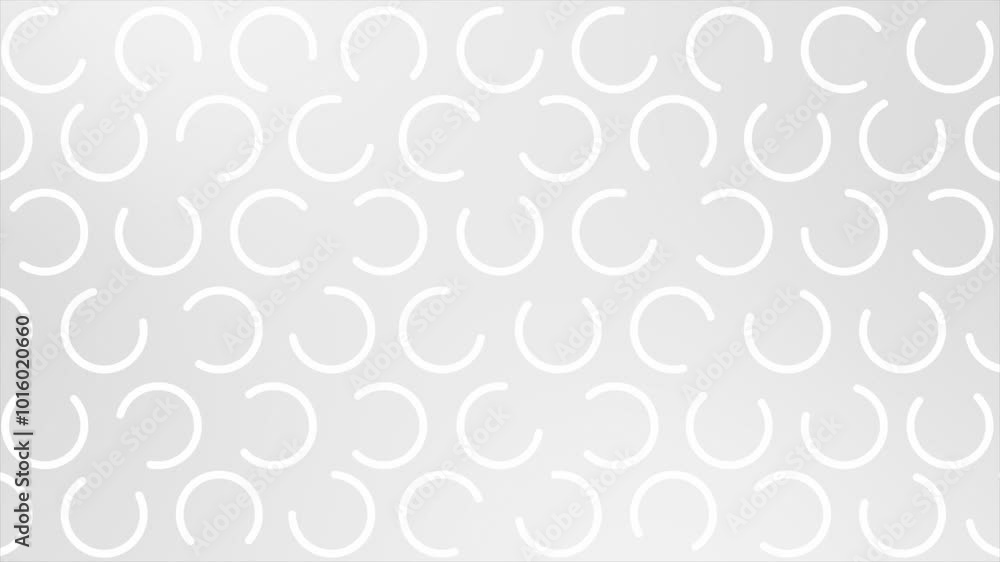 White color randomly rotating c shaped futuristic geometrical background White color randomly rotating c shaped futuristic geometrical background