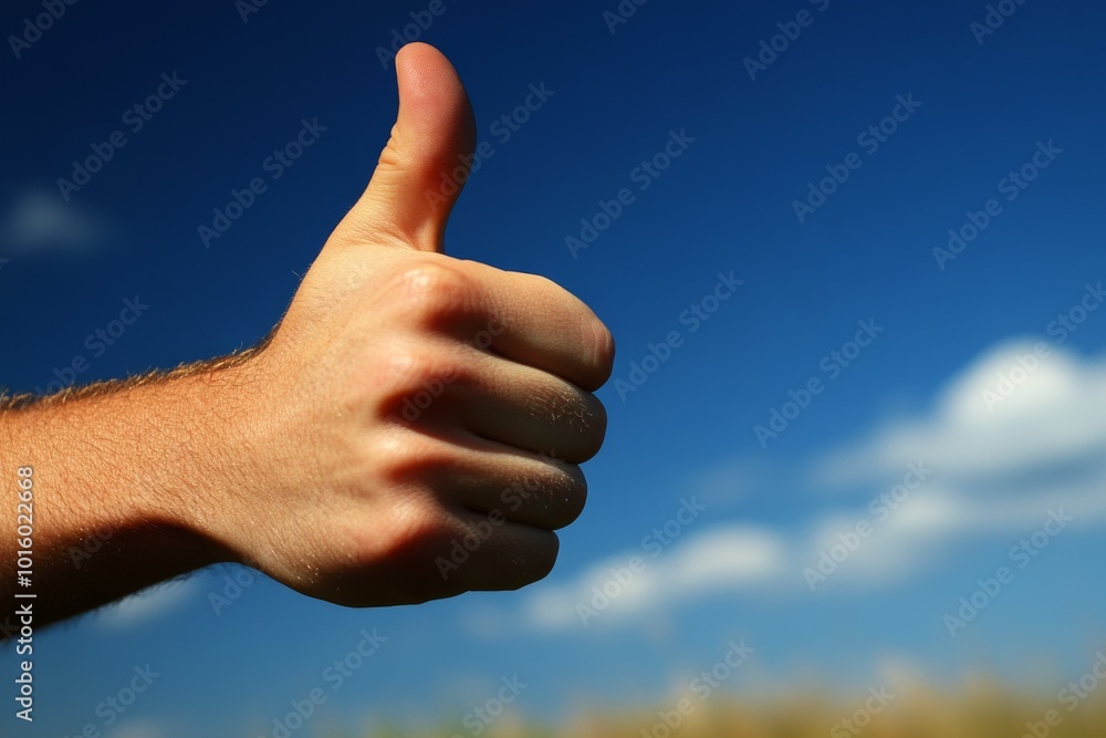 Close-Up of a Thumbs Up Gesture Representing Positivity Close-Up of a Thumbs Up Gesture Representing Positivity