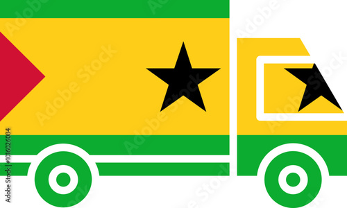 Truck Icon of SAO TOME & PRINCIPE Flag