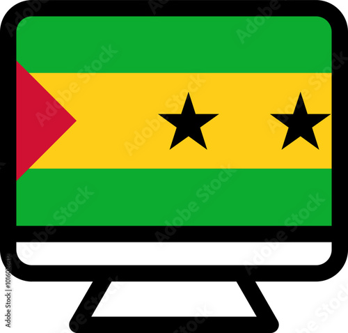 SAO TOME & PRINCIPE flag icon on Monitor