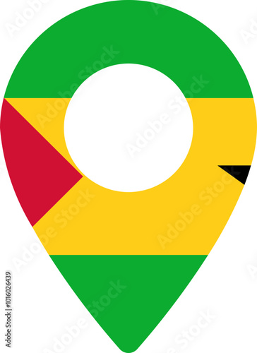 SAO TOME & PRINCIPE Flag In Pin