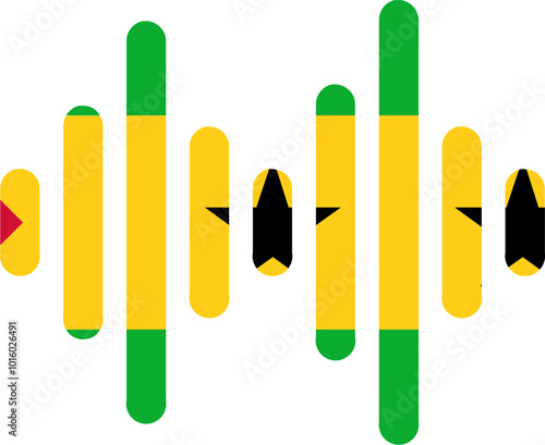 SAO TOME & PRINCIPE flag on Audio Wave icon