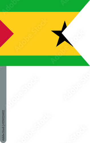 SAO TOME & PRINCIPE Flag On Crisp Corners