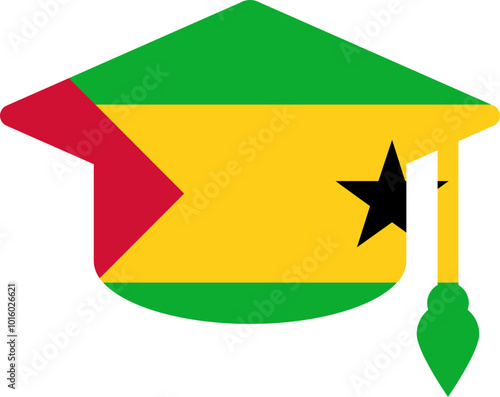 SAO TOME & PRINCIPE flag on Degree Cap Icon