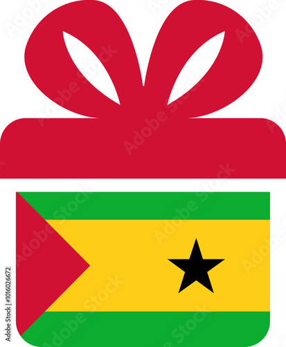SAO TOME & PRINCIPE Flag on Gift Icon