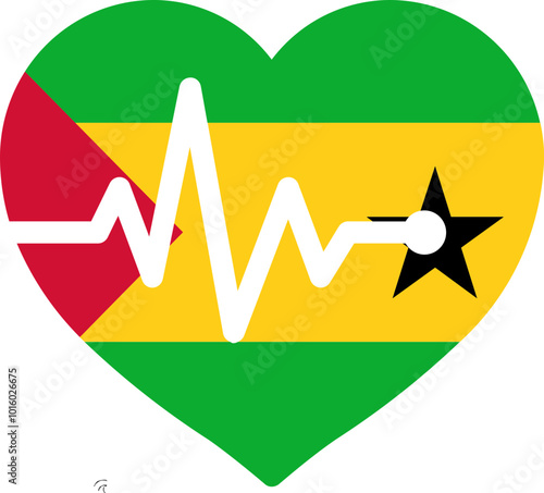 SAO TOME & PRINCIPE Flag on Heart Beet icon
