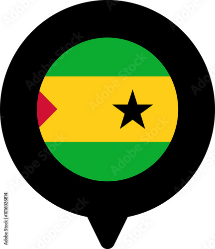 SAO TOME & PRINCIPE Flag On Pin Icon
