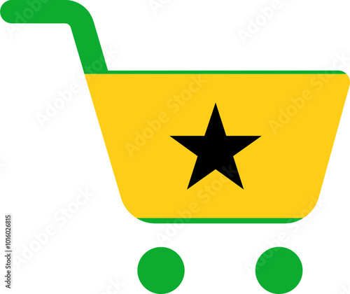 SAO TOME & PRINCIPE flag on Mono Cart Icon