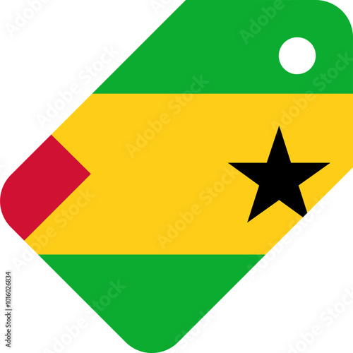SAO TOME & PRINCIPE Flag on Price Tag