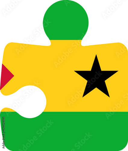 SAO TOME & PRINCIPE flag on Puzzle icon