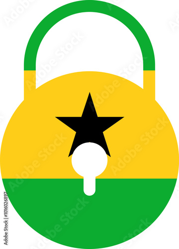 SAO TOME & PRINCIPE flag on round lock bag