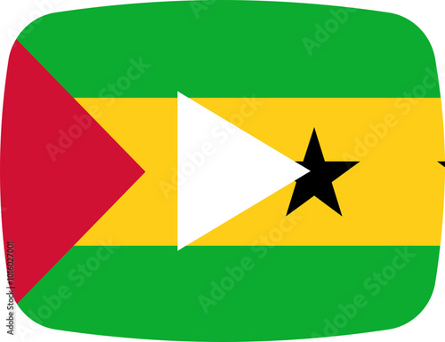 SAO TOME & PRINCIPE Flag on video player icon