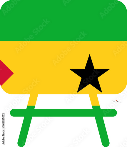 SAO TOME & PRINCIPE Flag On White Board