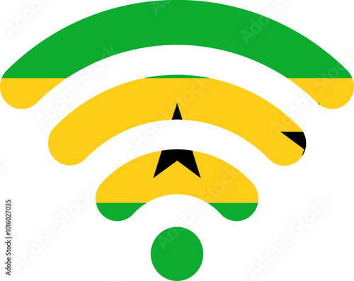 SAO TOME & PRINCIPE Flag On Wifi Icon