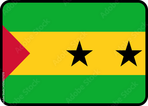 SAO TOME & PRINCIPE Flag Rounded Rectangle Icon