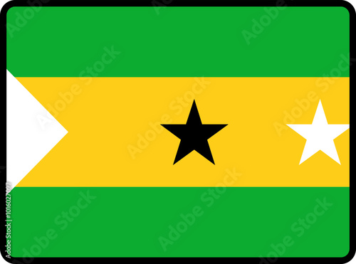 SAO TOME & PRINCIPE Flag Smooth rectangle icon