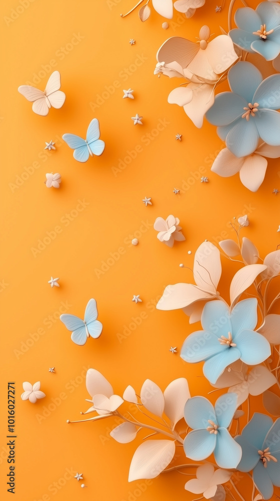 Floral Butterfly Pattern. Floral Butterfly Pattern.
