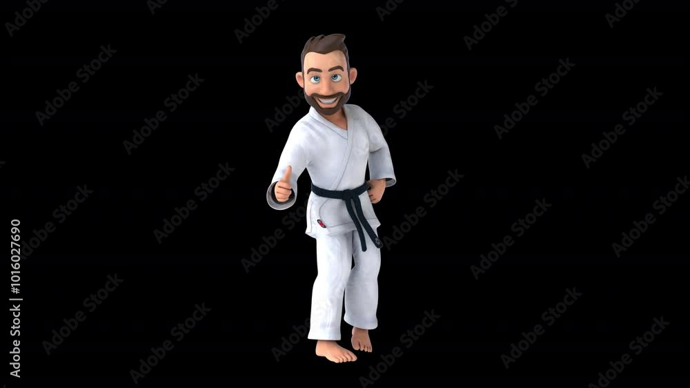 Fun 3D cartoon karateka (with alpha channel) Fun 3D cartoon karateka (with alpha channel)