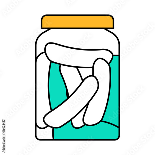 pickled cucumber line icon vector. pickled cucumber sign. isolated symbol illustration