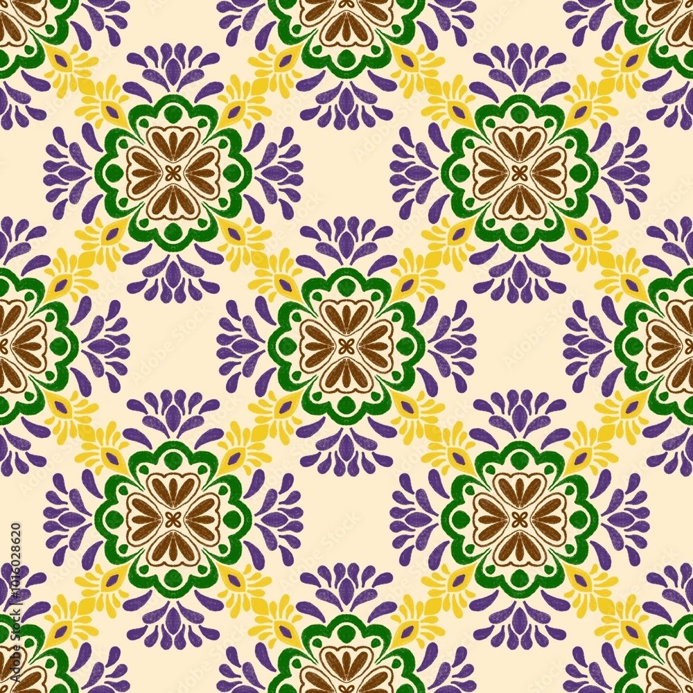 Floral seamless pattern purple green Floral seamless pattern purple green