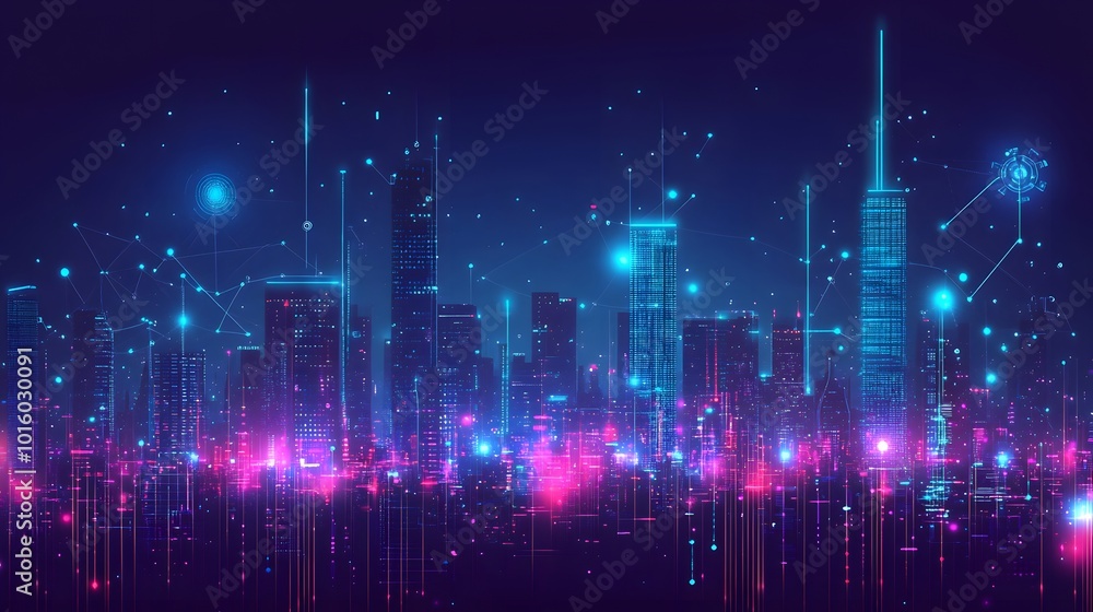 Smart city big data connection technology concept. Smart city big data connection technology concept.