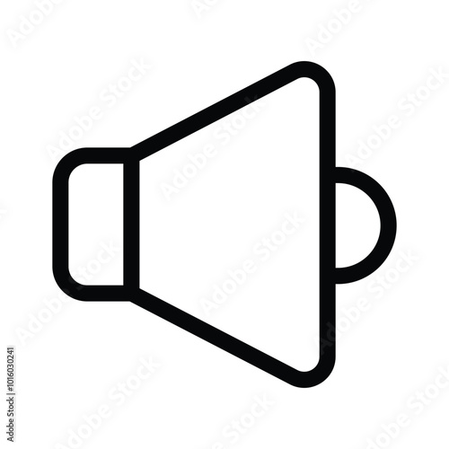 A speaker symbolizing sound, announcements, or broadcasting