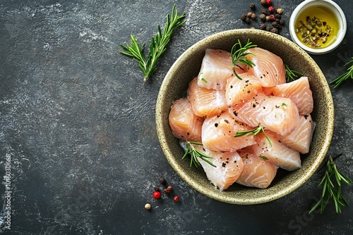 Fresh Fish Fillets Ready for Cooking in a Bowl