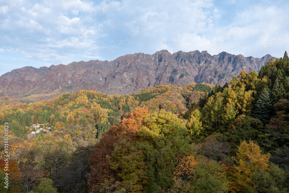 戸隠連峰と紅葉 戸隠連峰と紅葉