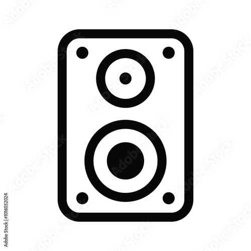 A speaker symbol representing sound, audio, or music systems